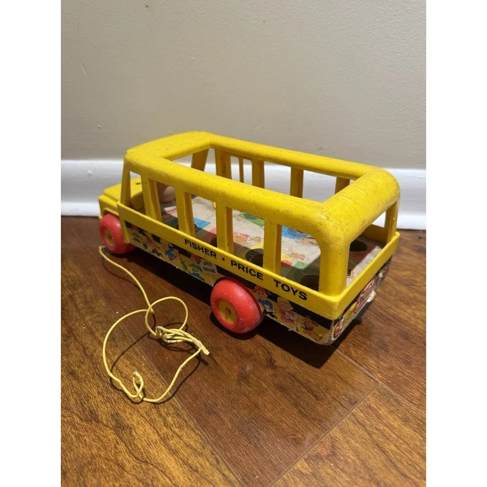 Vintage 1965 Fisher Price Little People School Bus 192 Original Authentic